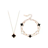 Кулон "Четырехлистный клевер" + Браслет (1 пара)