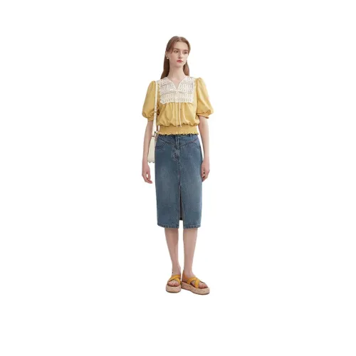 Caroline Denim Long Skirt Women's Blue