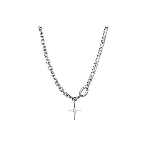 Kelanxi Титановые стальные ожерелья унисекс серебряные