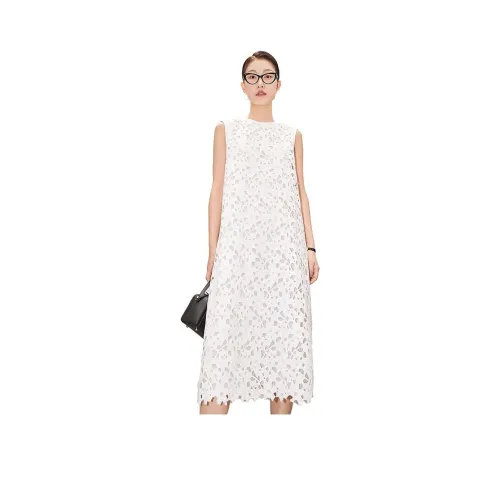 Cause Элегантное Классическое Белое Женское Платье без Рукавов