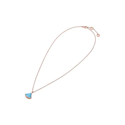 BVLGARI Divas'Dream Ромб Розовое золото Ожерелья Женские Синий