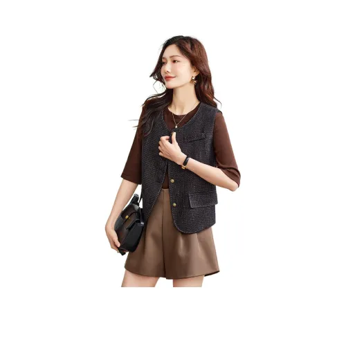 TERRE BLEUE Весенний Осенний Жилет Свободного кроя Женский