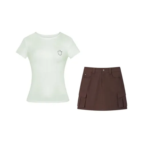 MARIE·COCO Мятно-зеленый топ *1 + юбка *1 Женские комплекты с юбкой