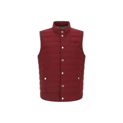 BRUNELLO CUCINELLI Red Men's Gilets BRUNELLO CUCINELLI Красный Мужские Жилеты