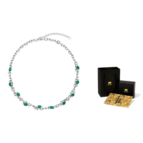 MOVER Титановая сталь Ожерелье Зеленый Жемчуг Базовое Кубинское ожерелье Унисекс
