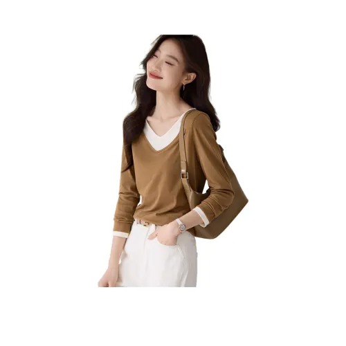 Mo Han Yi Mei T Рубашка Женская Светло-Кофейная