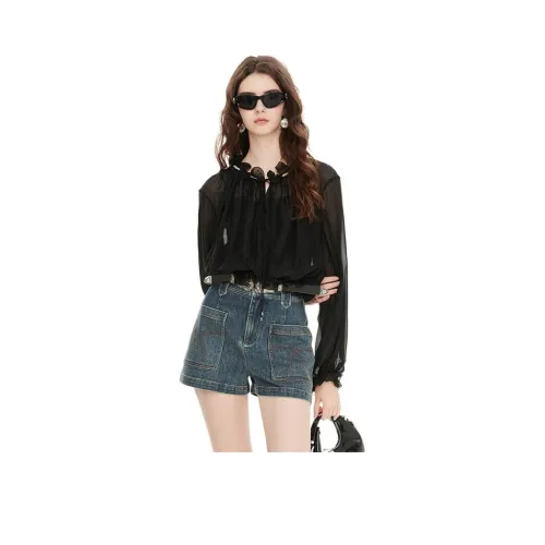 JORYAweekend Шифон Рубашка Женская Черная