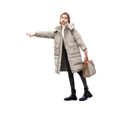 Mo Han Yi Mei Пуховик Женские Верблюжий Серый