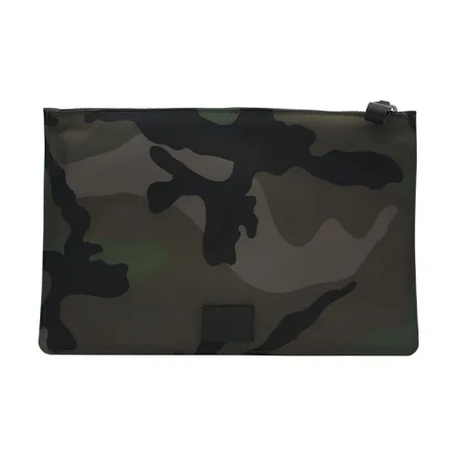 Valentino Текстиль Nylon Клатч Стандартный Мужской Смешанный Хаки Зеленый Камуфляж