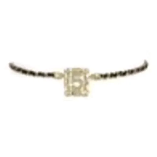 CHANEL Металл Телячья кожа Crystal Necklaces Женские Золотой