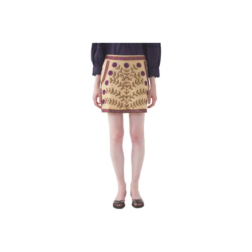 ANTIK BATIK Крем Женские Повседневные Короткие Юбки
