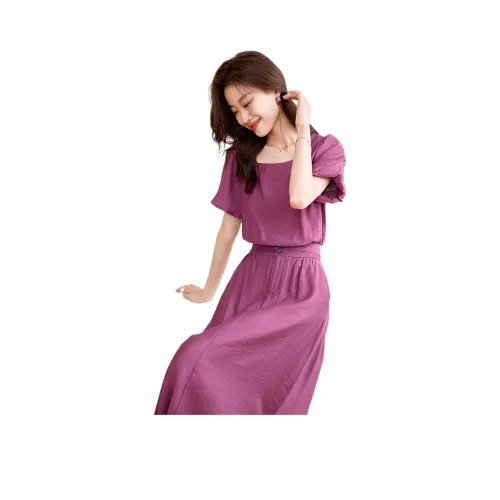 Mo Han Yi Mei Комплект с юбкой Женские 2 предмета Набор Розовый Фиолетовый