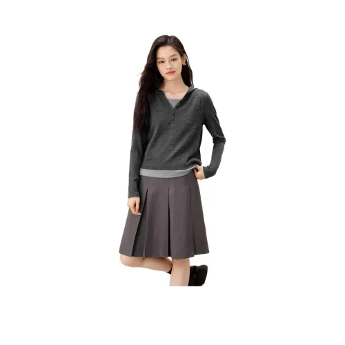 EICHITOO Темно-серый Splicing 13 Женские Свитшоты