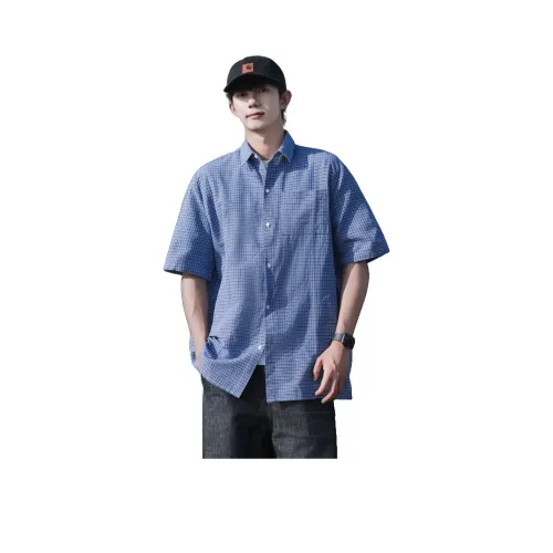 JIARONG Синие Унисекс Рубашки