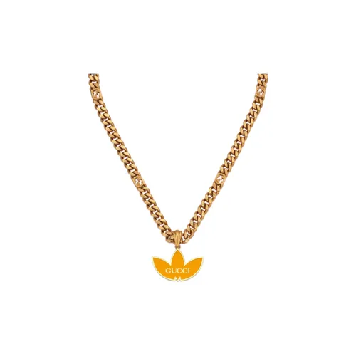 GUCCI Adidas X GUCCI Co Branded Series Metal Necklaces Orange/Gold Men's