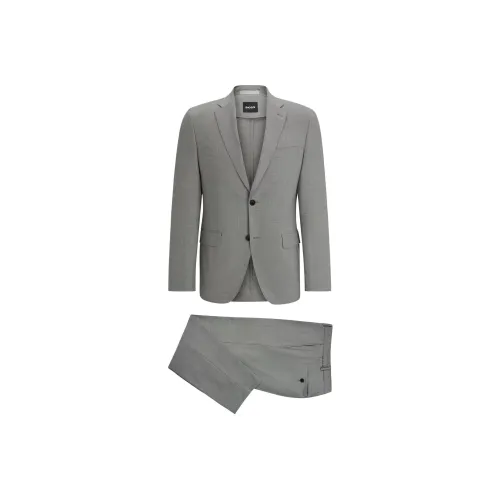 Hugo Boss Slim Fit Костюм с Микро Узором Эластичная Бизнес-Одежда Мужской Серый