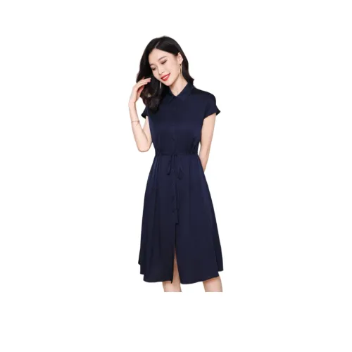 Yi Mengyuan Шелк Без рукавов Платье Женское