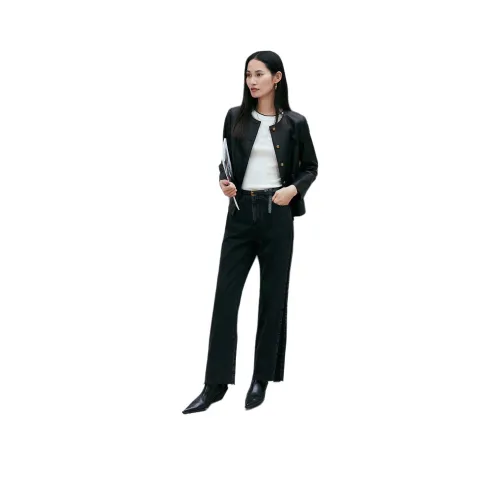 INSUN Черные Женские Кожаные Куртки