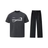 Темно-серый топ + черные штаны