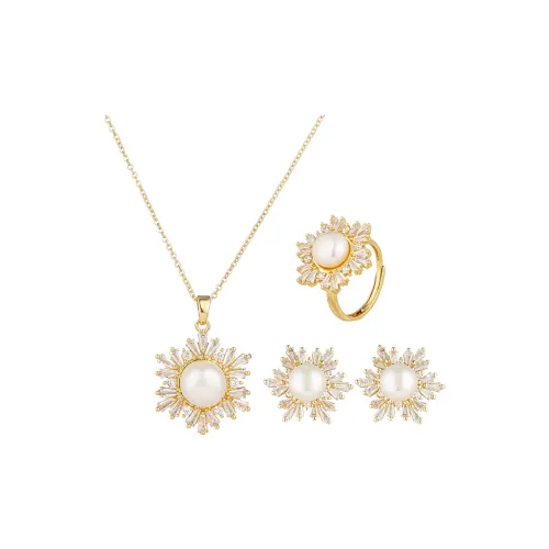 SYAY Пресноводный жемчуг с медным золотым инкрустацией ожерелья унисекс