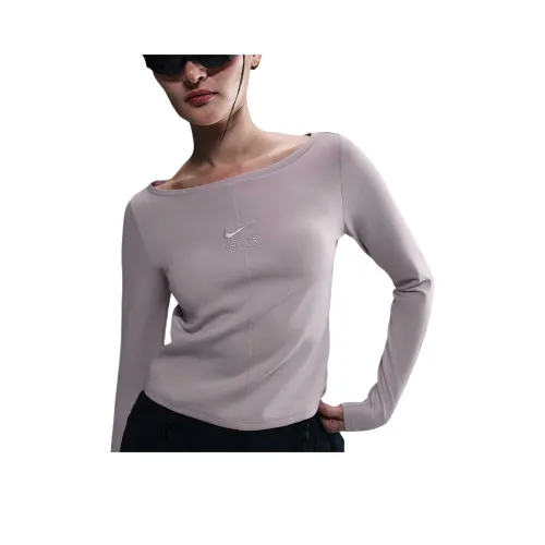 nike Стандартная T-рубашка Женская Белая Золотая Фиолетовая Призрачная