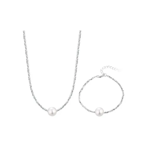 NATURALLYJOJO Искусственная жемчужина Ожерелья Женские Белый Серый Серебристый