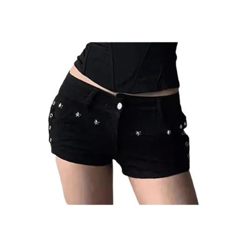 Черные женские джинсовые шорты
