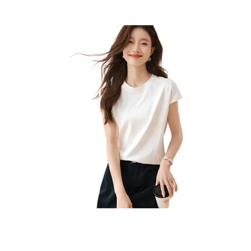 Mo Han Yi Mei T Рубашка Женская Натуральный Белый