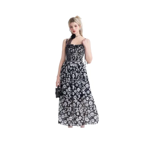 JORYAweekend Slip Платье Женское Черный Цветочный