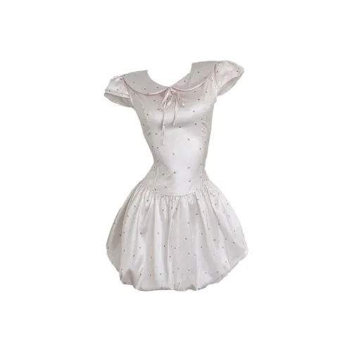 SY Розовое шампанское Женские Платья с Коротким Рукавом