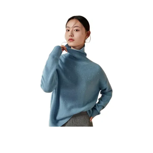 MIHUANG Кашемир Свитер Женский Сосновый Синий