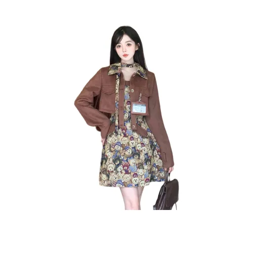 GULIANFEI Комплект с юбкой Женские Коричневый