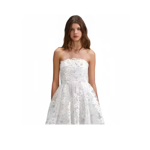 Self Портрет Слоновая кость Женские Платья без рукавов