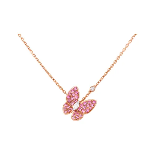 Van Cleef Arpels Two Butterfly Series 18К Розовое Золото Ожерелье Женское