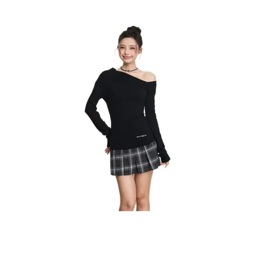 KEAB Длинное платье с длинными рукавами женское черное