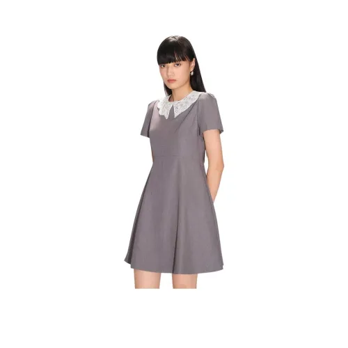 Caroline Короткий рукав Платье Женское Серое
