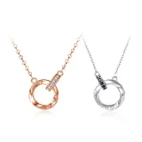 Мобиус Ожерелье (Серебристо-черный + Розово-золотой)