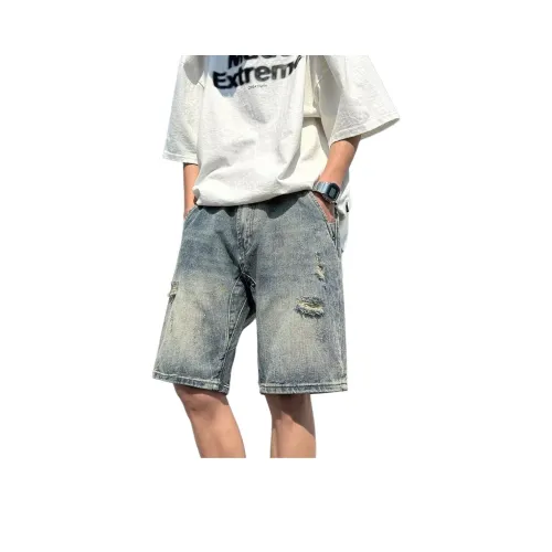 GEOGRE ALEX Blue Men's Denim Shorts GEOGRE ALEX Синий Мужские Джинсовые Шорты