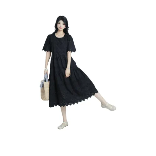 FANKUIEN Короткое платье с короткими рукавами женское