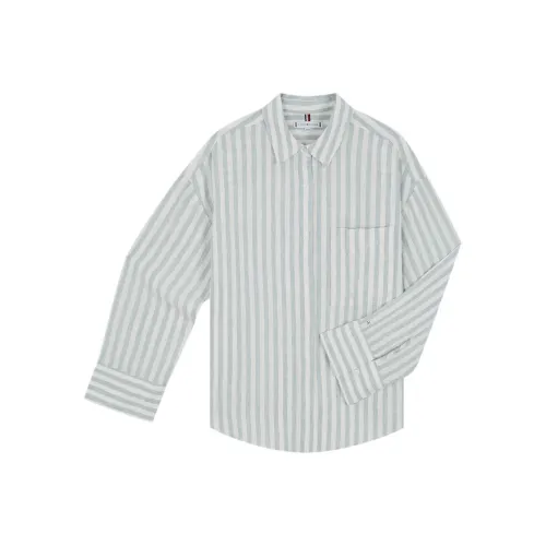 Tommy Hilfiger Серый, синий, белый, полосы, 0K5, женские рубашки