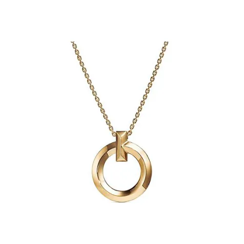 TIFFANY & CO. Круглая Подвеска T1 Желтое Золото 18 Карат Мотив, Размер Small