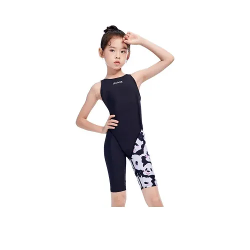 ZOKE Черный и Белый Панда Цветочный Дизайн Купальники для Детей