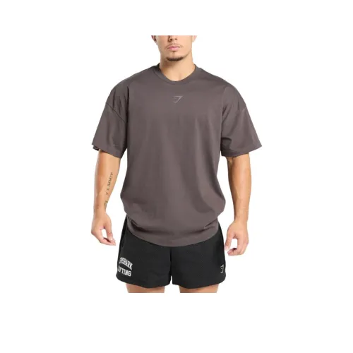 GYMSHARK Серый Фиолетовый Мужская T-Рубашка