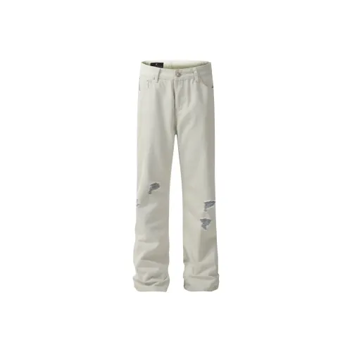 BLACK AT Белый Унисекс Карго Брюки