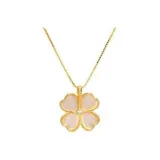 Клевер четырехлистный, ожерелье - золотой