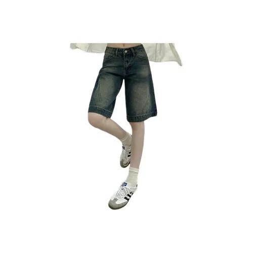 YEARNED Blue Women's Denim Shorts YEARNED Синий Женские Джинсовые Шорты