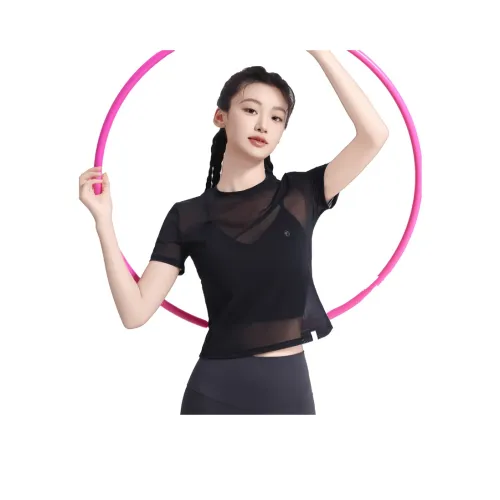Барби Черный BRA + Черная Короткая Рубашка с Рукавами Женское Спортивное Белье