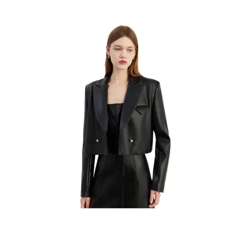 DPLAY Кожа Куртка Женская Классическая Черная