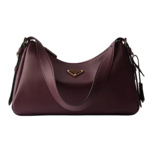 PRADA Телячья кожа Сумка через плечо Средняя Женская Бордовый