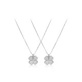 Кулон в виде четырехлистного клевера - Белое золото, 2 штуки